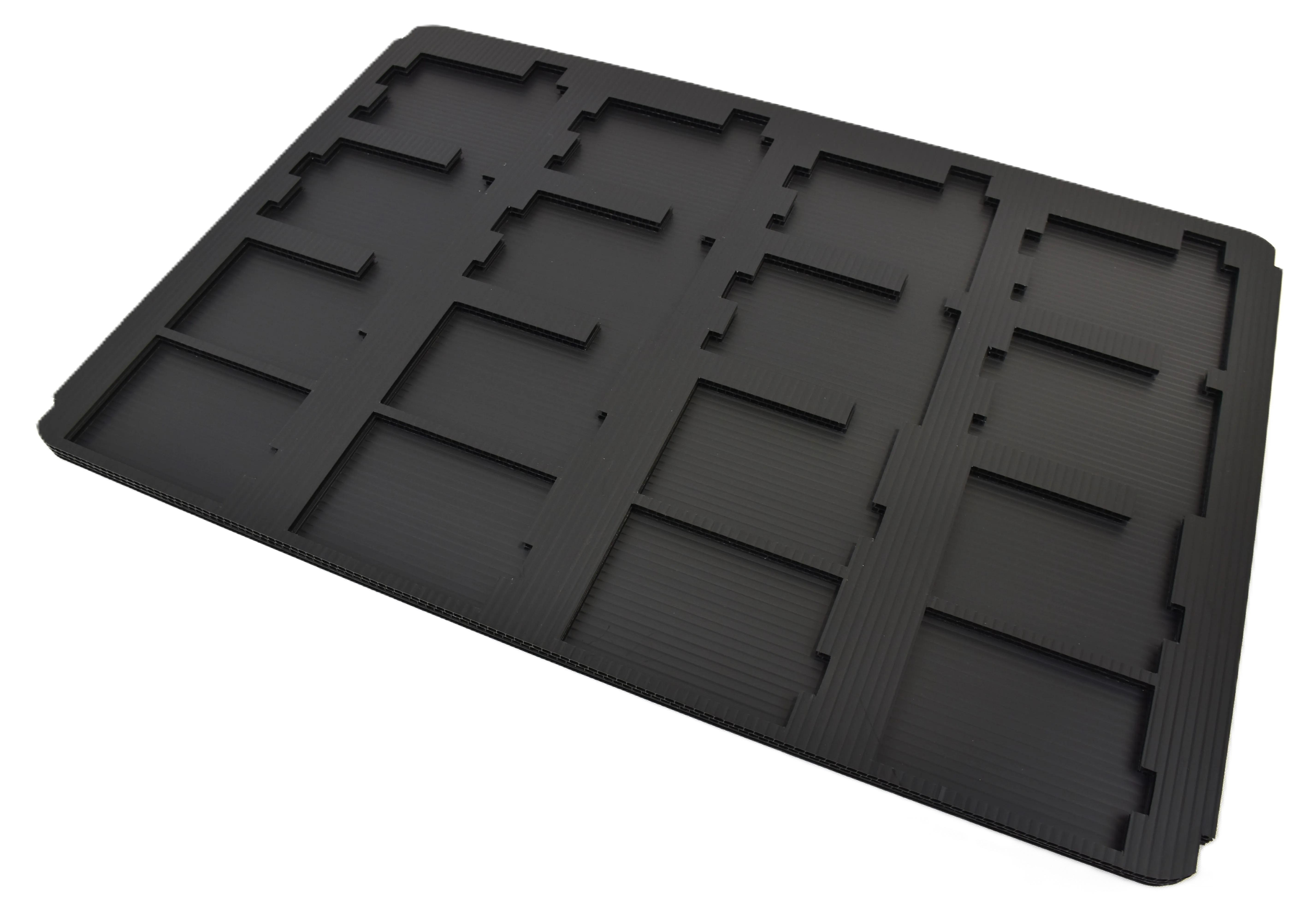 Conductive Fluted Plastic Tray With Custom Contours